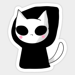 Cute Grim reaper cat and ghosts Sticker